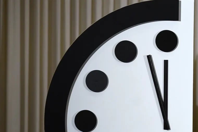 The Doomsday Clock at 2 minutes to midnight in 2019.