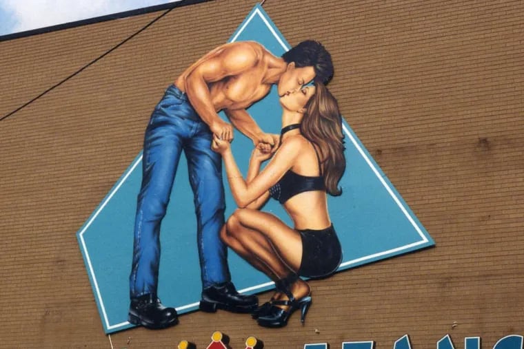 The King of Jeans sign, on East Passyunk Avenue in South Philadelphia, when it went up in 1994.