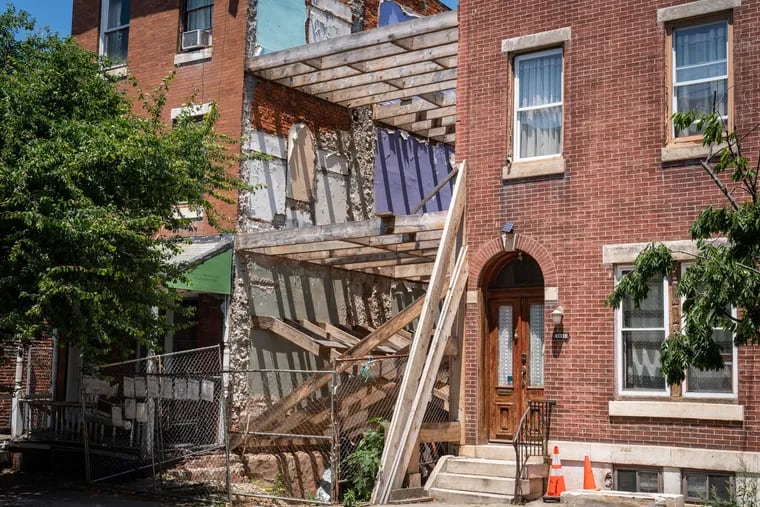 A midblock construction site in Philadelphia's Fairmount section.