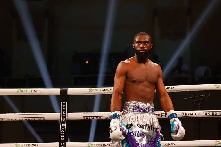 Philadelphia boxer Jaron "Boots" Ennis before he defended his interim IBF welterweight title with a knockout of Roiman Villa on July 8.