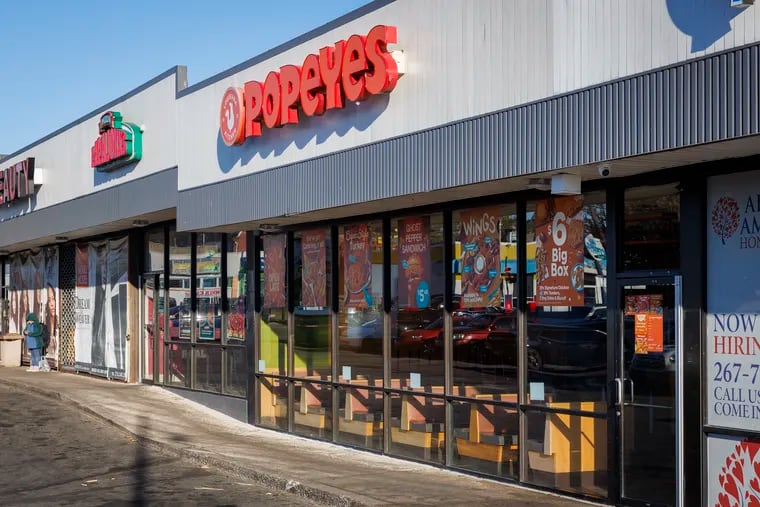 Exterior of Popeyes at North Broad Street and West Champlost Avenue on Wednesday morning, October 16, 2024.