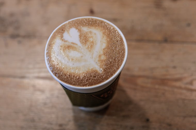 A latte with sesame milk at Green Line Cafe, 4239 Baltimore Ave.