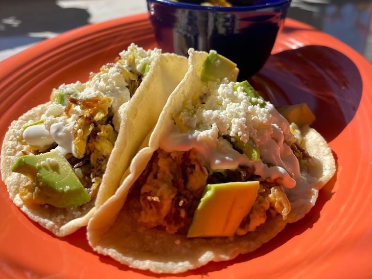 Breakfast tacos at Camden's La Ingrata, served during weekend brunch.