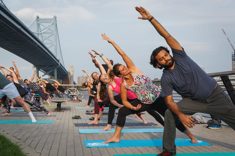 Free yoga at Race Street Pier.