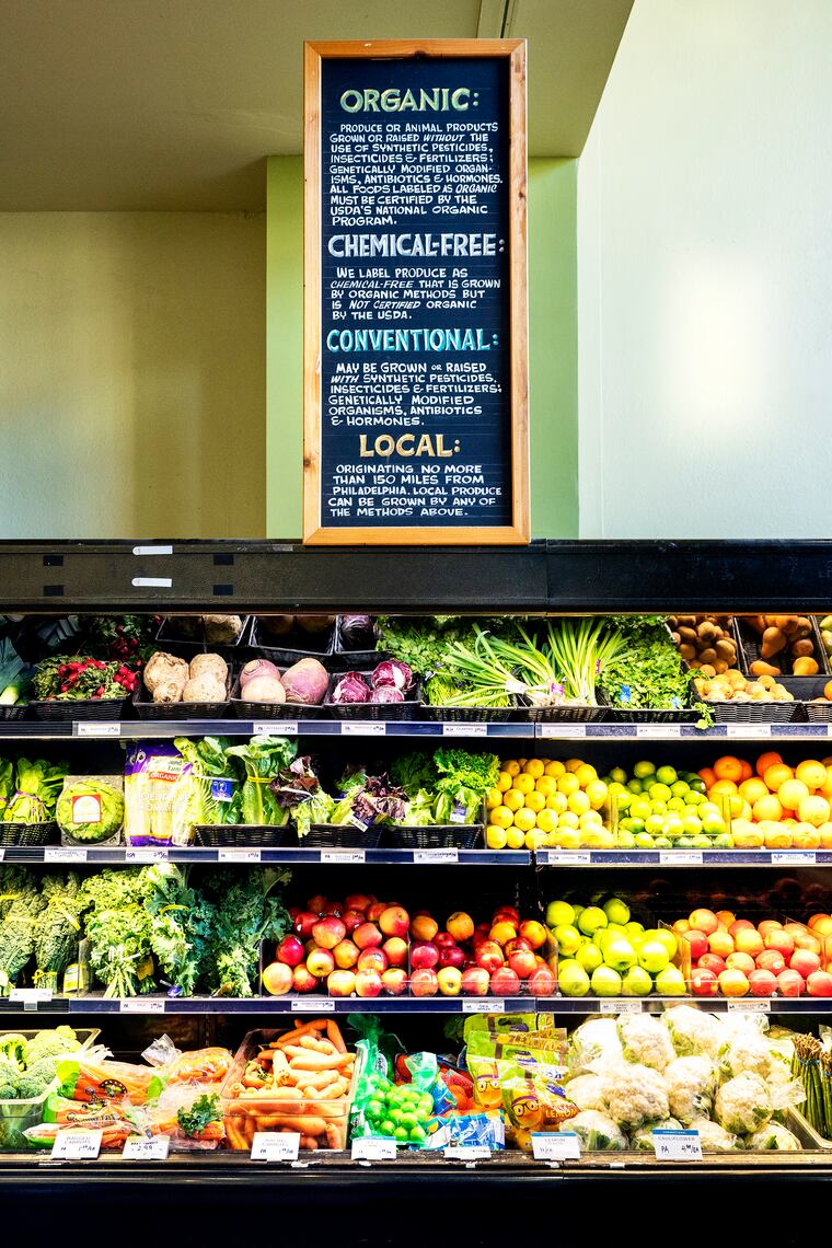 Produce for sale at Mariposa Food Co-op, the community-owned grocery store in West Philadelphia Thursday, Mar. 9, 2023.