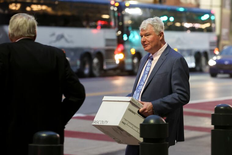 John Dougherty leaves the Philadelphia federal courthouse in November 2023.