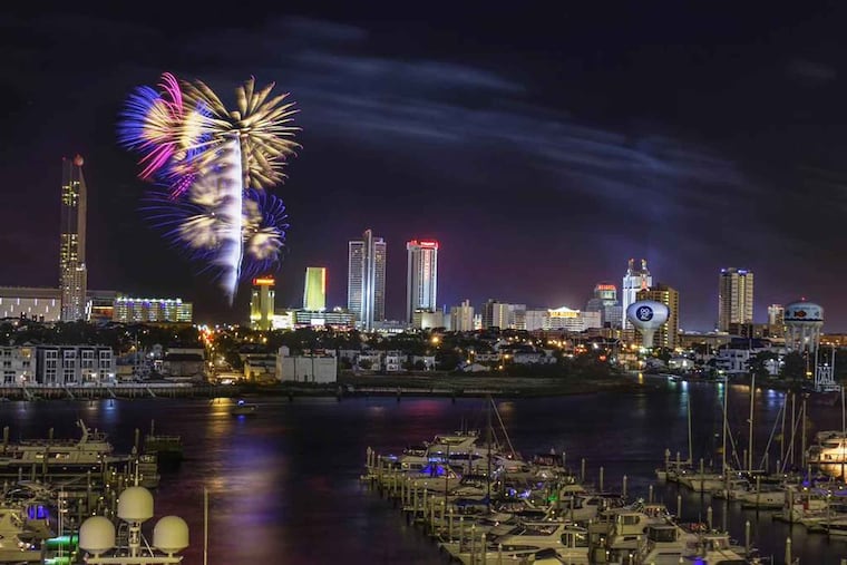 View of Atlantic City's fireworks from the Marina. (Courtesy of the Casino Reinvestment Development Authority)