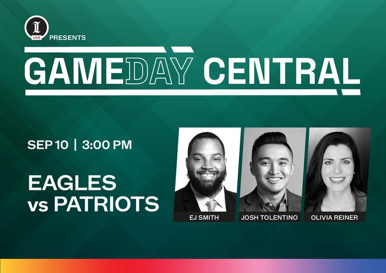 The Eagles visit the New England Patriots in the season opener. Join Eagles beat reporters Josh Tolentino, EJ Smith, and Olivia Reiner as they dissect the hottest story lines surrounding the team on Gameday Central, live from Foxborough.