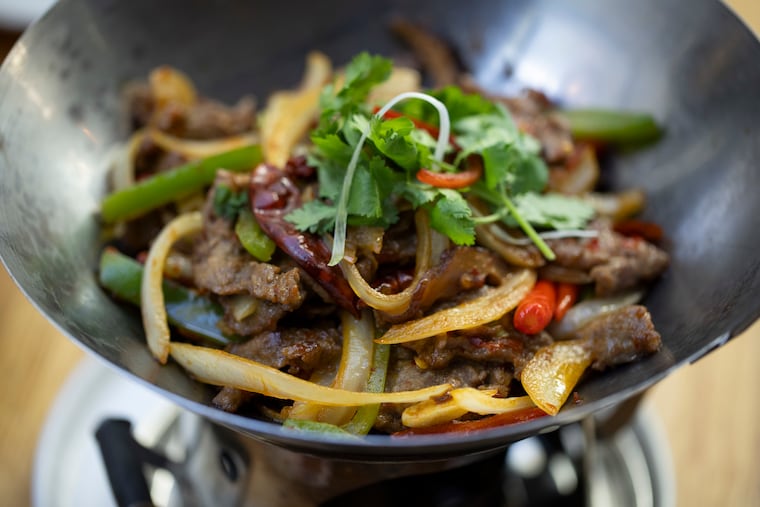 Dry pot beef at DanDan in Suburban Square in Ardmore, Pa.