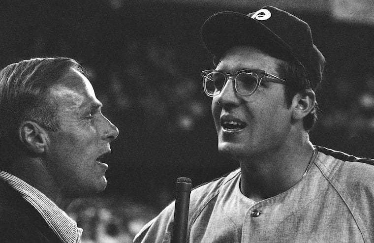 When youíre a pitcher youíre supposed to pitch, but when you toss a no-hitter while hurling and then chip in with two home runs one of them two-runner its time to smile. Philadelphia hurler Rick Wise accomplished both against Cincinnati in Riverfront Stadium at night, Wednesday, June 24, 1971 in Cincinnati, his time to shine. (AP Photo/Gene Smith)