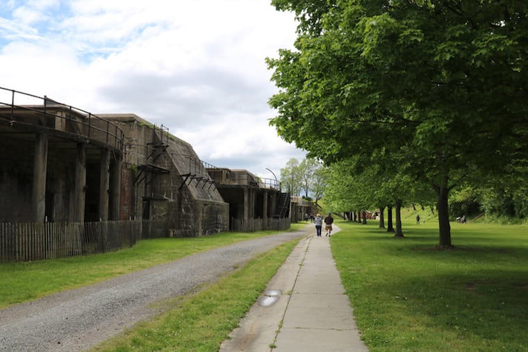 The fortifications at Fort Mott State Park. Built in the 1890s around the time of the Spanish-American War, today it serves as a recreation area and historic site.