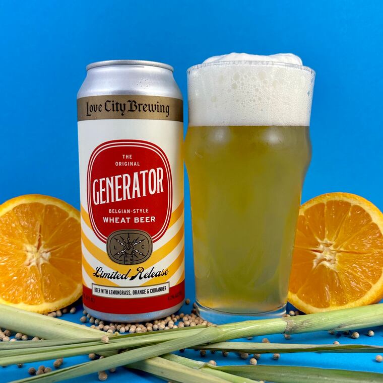 Generator Wheat Belgian-style wheat beer from Love City Brewing in Philadelphia.