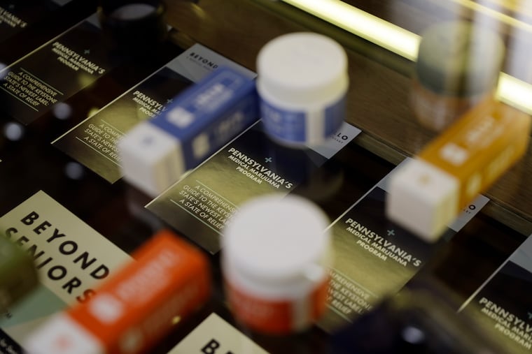 Marijuana products are displayed at Beyond/Hello, Center City Philadelphia's first medical marijuana dispensary, Thursday, Jan. 24, 2019. The shop opened its doors on Thursday morning to patients and caregivers with medical marijuana cards issued by the state.