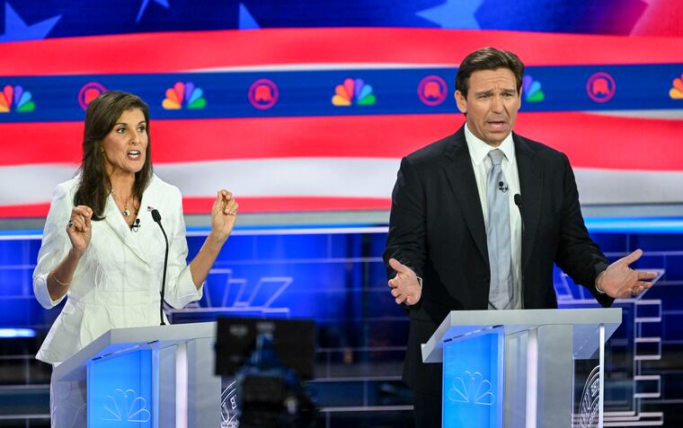 Former South Carolina Gov. Nikki Haley and Florida Gov. Ron DeSantis. 