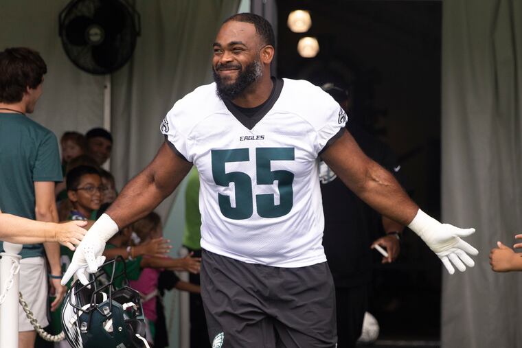 Brandon Graham takes the field during the first day of Eagles training camp in July. 