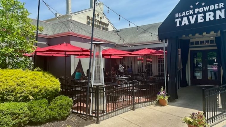 Consider Black Powder Tavern for patio seating.