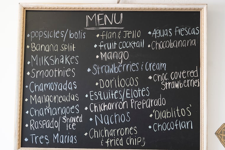 Ice cream flavors are shown at La Guerrerense Ice Cream Inc in Stanton, Delaware.