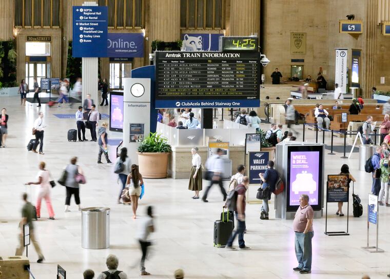 The passenger room at 30th Street Station. Amtrak officials predict that Christmas and New Year’s will not be busy travel periods on their trains. Historically, Amtrak is busiest around Thanksgiving.
