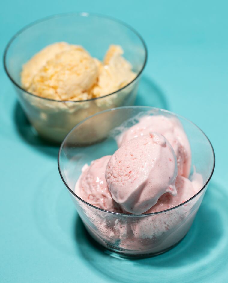 Three-ingredient fruit ice cream can be made of strawberry, tamarind, and tree tomato in addition to passion fruit and raspberry.