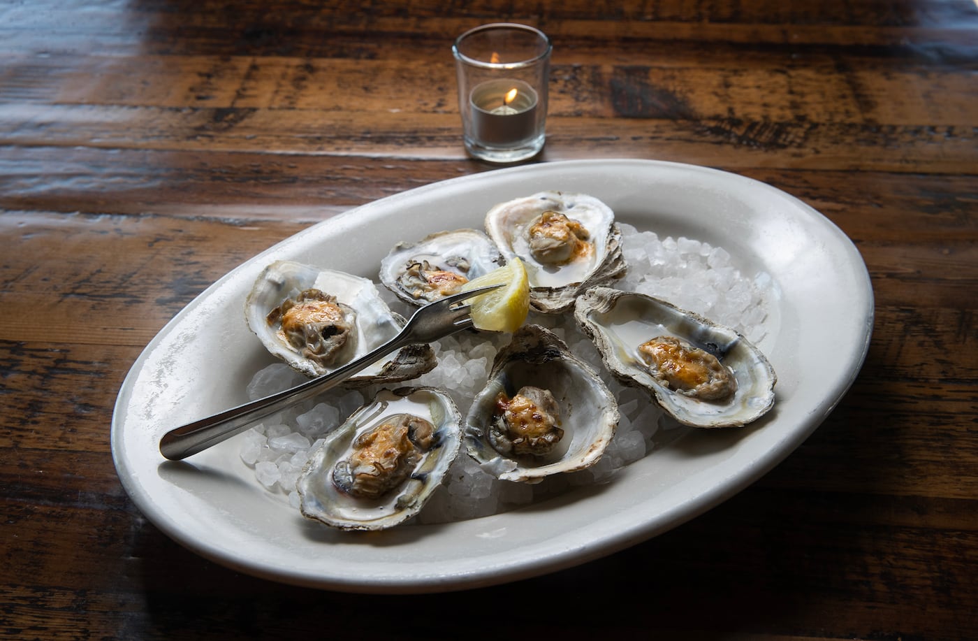 The broiled oysters at Mayer's Tavern.