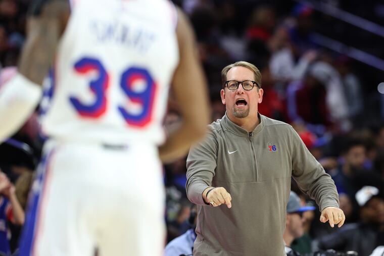 Sixers head coach Nick Nurse. 