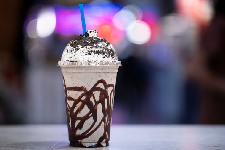 The Cookie Madness shake at Bassetts Ice Cream in the Reading Terminal Market in Philadelphia, Pa. on Thursday, June 1, 2023.