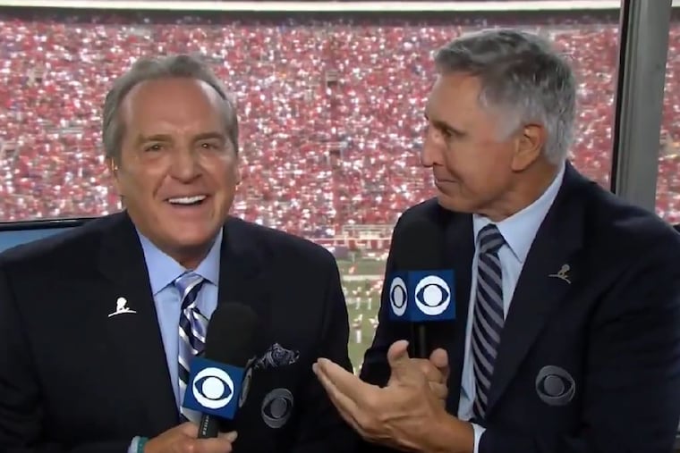 Brad Nessler (left) and analyst Gary Danielson will call tonight's Penn State-Iowa game. 