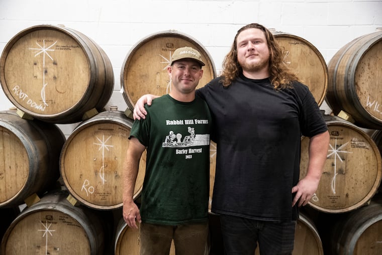 Lead brewer Christopher Howells (left) and assistant brewer Brandon Almand at the Seed:  A Living Beer Project.