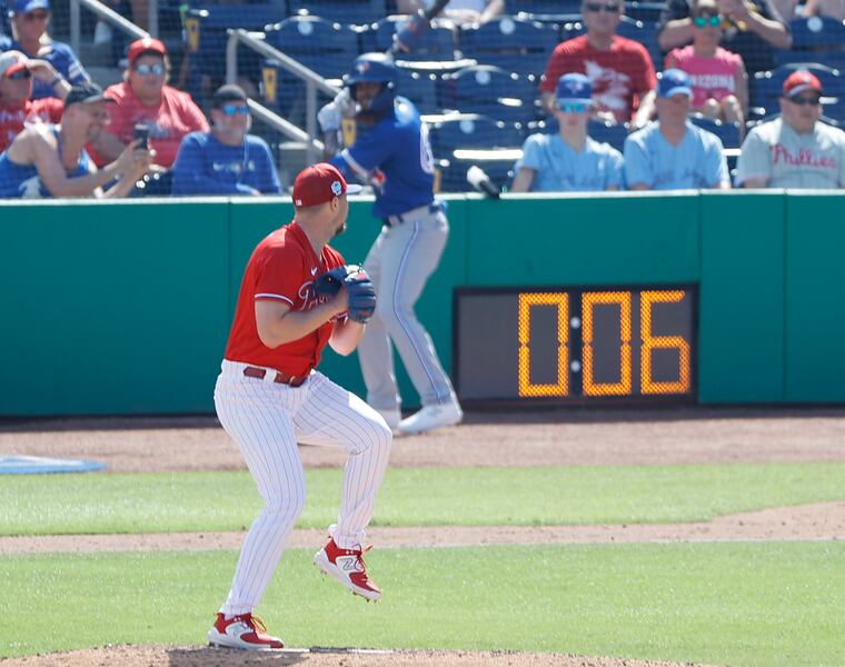 The pitch clock will remain during the MLB playoffs. 