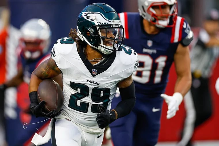 Philadelphia Eagles cornerback Avonte Maddox intercepted a Jacoby Brissett pass in the first quarter.