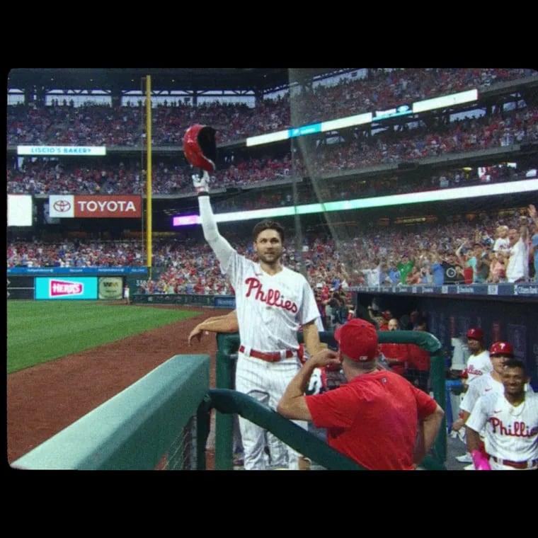 Trea Turner thanks his fans from the dugout, after 42,000 people gave him a standing ovation. From Netflix's short documentary, 'The Turnaround.'