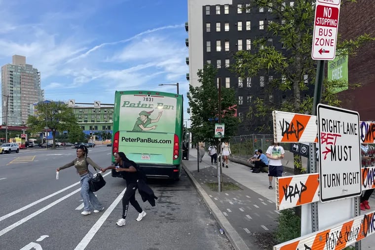 Bike lanes on Spring Garden Street have become a chaotic mess since the Streets Department made the area between Front and Second into the main terminal for Greyhound, FlixBus and Peter Pan.