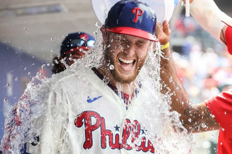 Zack Wheeler gets a bath after shutting out the Mets.