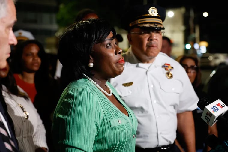 Mayor Cherelle L. Parker and Police Commissioner Kevin Bethel asked Philadelphia to pray for the officer shot in Kensington Saturday night during a traffic stop.