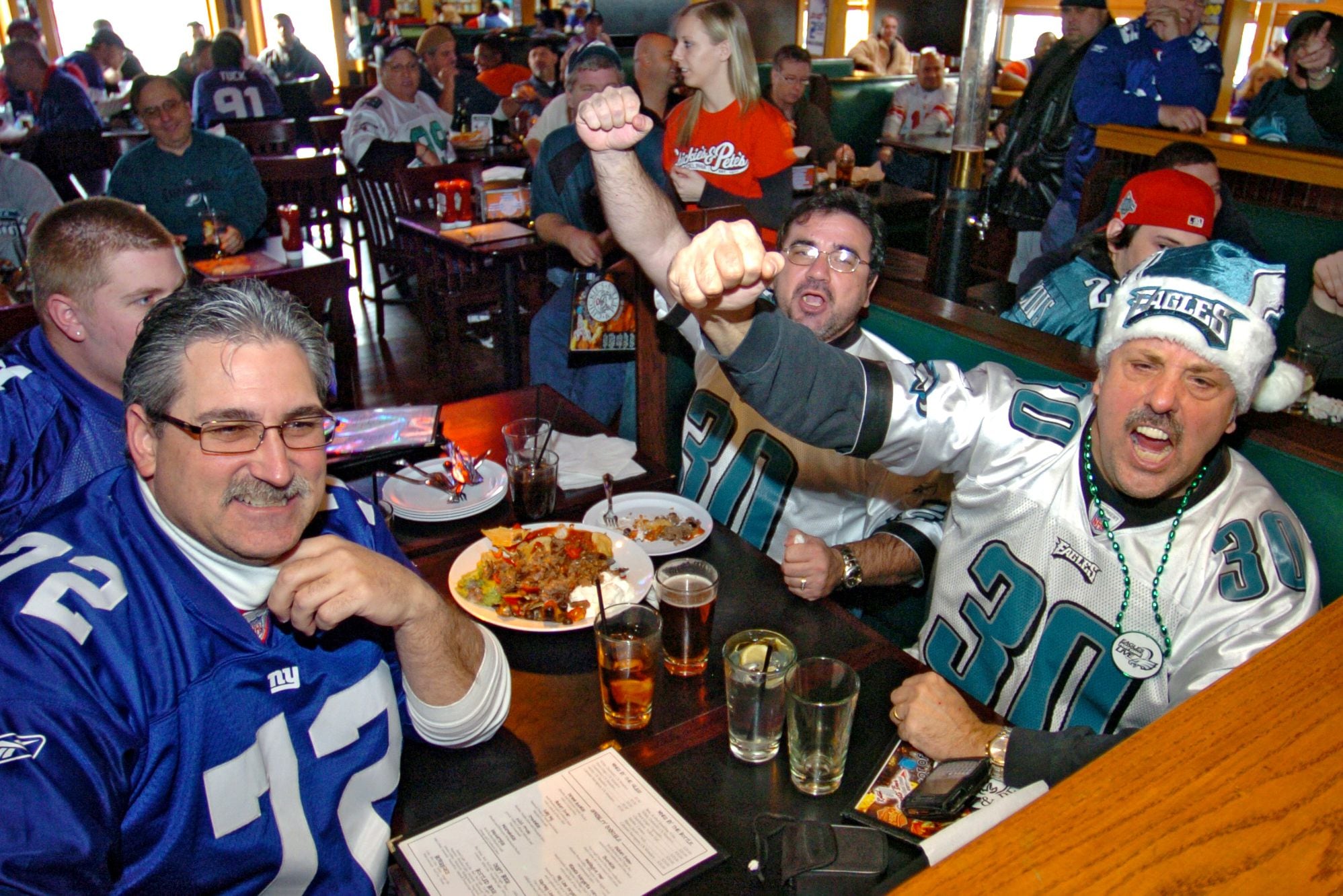 Bordentown, NJ is almost evenly split between Eagles and Giants supporters,  and represents the dividing line between fan bases.