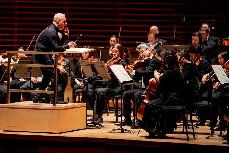 Philadelphia Orchestra Music Director Yannick Nézet-Séguin conducts the orchestra at the Kimmel Center in March with no audience in Verizon Hall