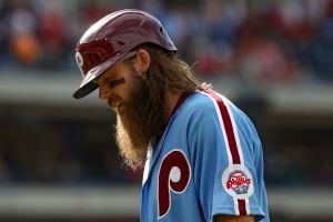 Phillies center fielder Brandon Marsh scratched with right