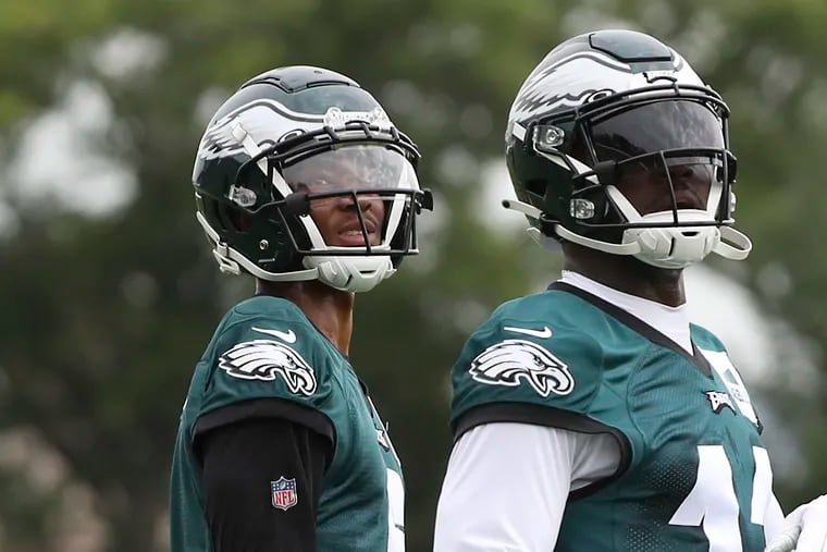 DeVonta Smith (left) and A.J. Brown have the potential to form the best wide receiving duo in Eagles history.