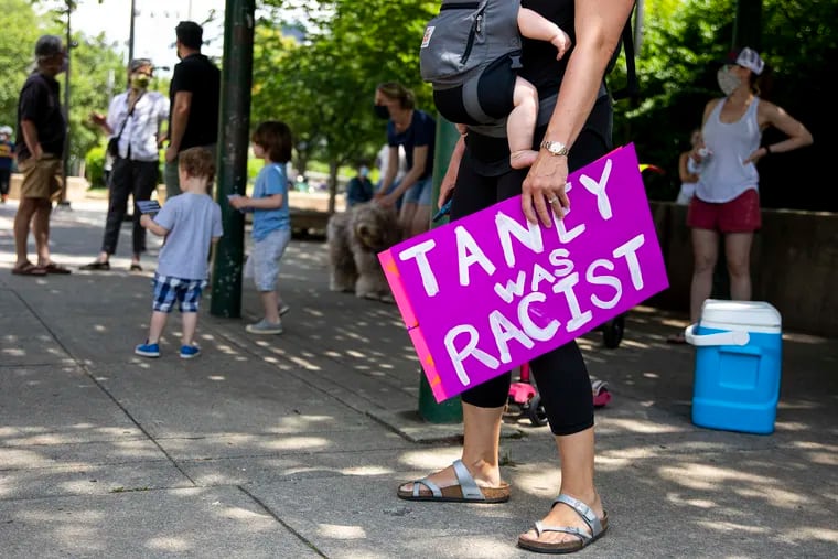 Families gathered at Markward Park in protest for the renaming of Taney Street in June 2020. The street is named after former U.S. Supreme Court Justice Roger Taney, who authored the Dred Scott v. Sandford opinion in 1857.