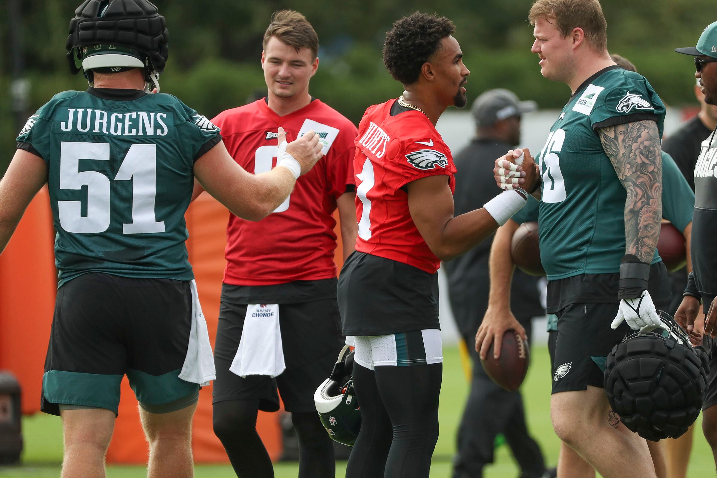 Jeff McLane on X: A.J. Brown at his youth camp at La Salle College High  School. The #Eagles WR held camps earlier this summer in his home state of  Mississippi.  /