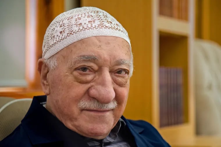 Turkish cleric Fethullah Gulen prays with followers in January 2019 in the 26-acre compound in the Pocono Mountains where he lived in self-exiled isolation.