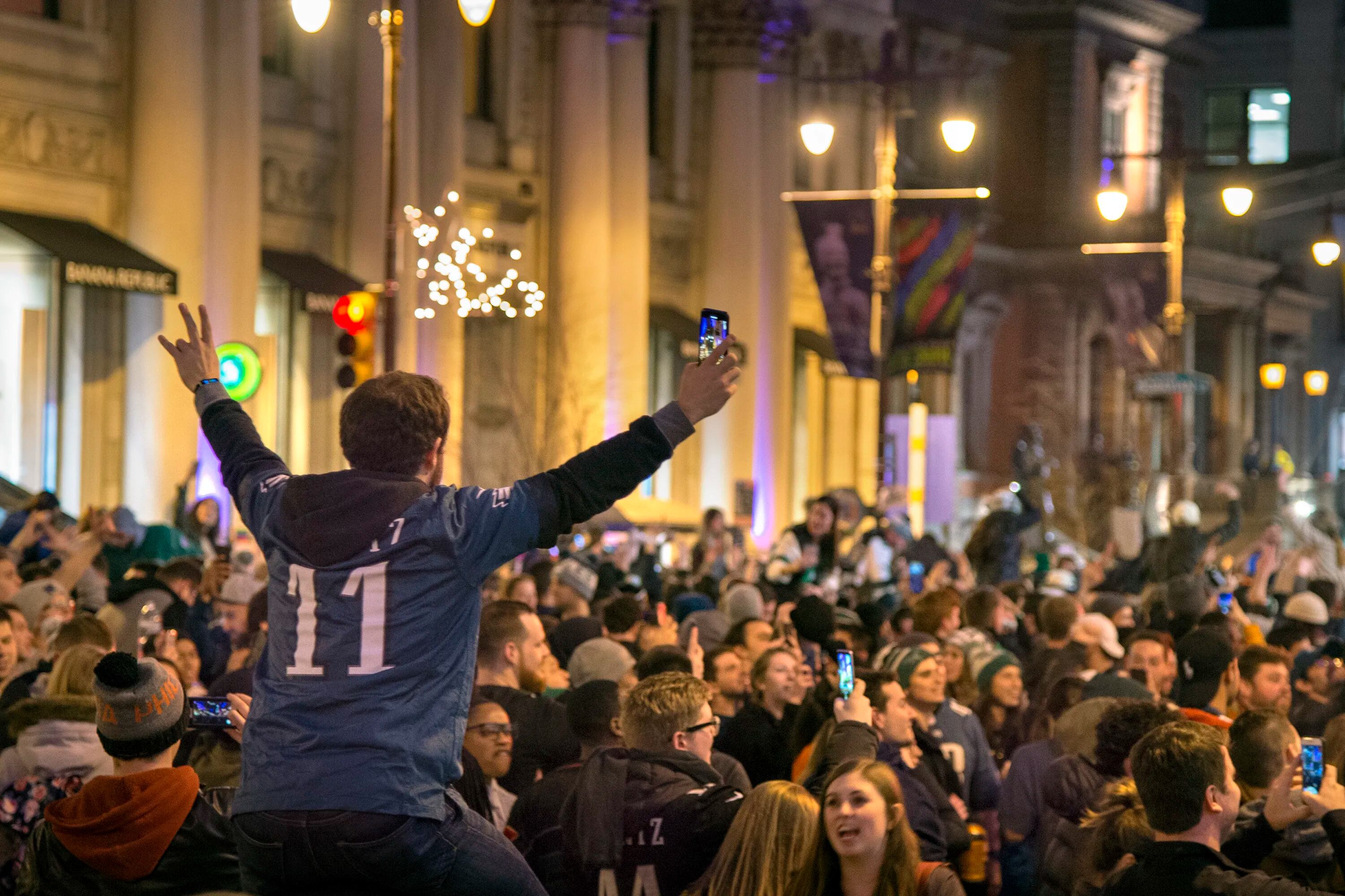 Rowdy fans take to streets after Philadelphia Eagles Super Bowl