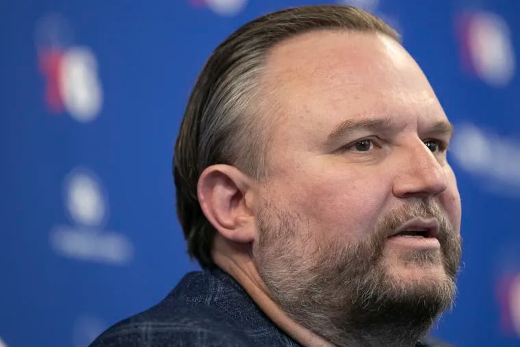 Daryl Morey, shown speaking during a press conference on Feb. 15.