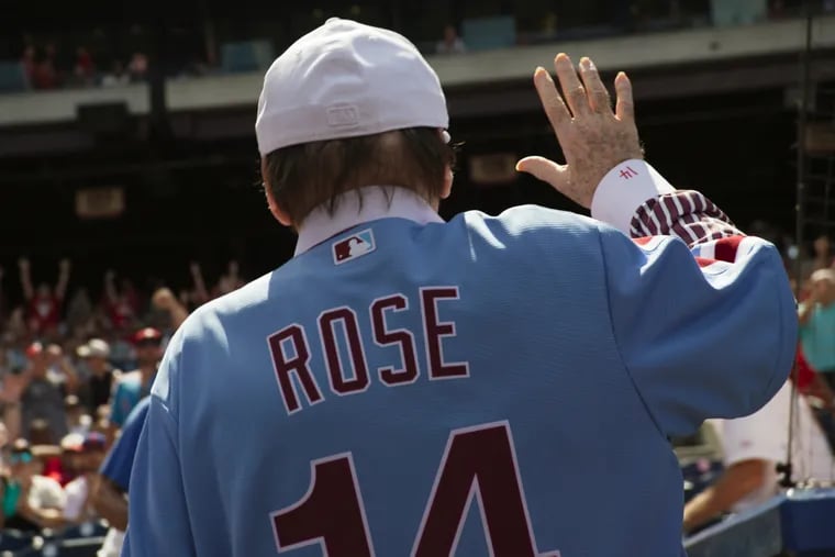 Former Phillies player Pete Rose attending the team’s alumni weekend in 2022. As seen in the new HBO docuseries 'Charlie Hustle & the Matter of Pete Rose.'