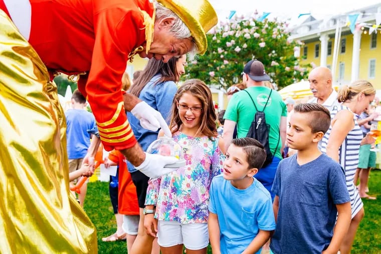 Cape May's carnival nights go down on the lawn of the Congress Hall hotel.