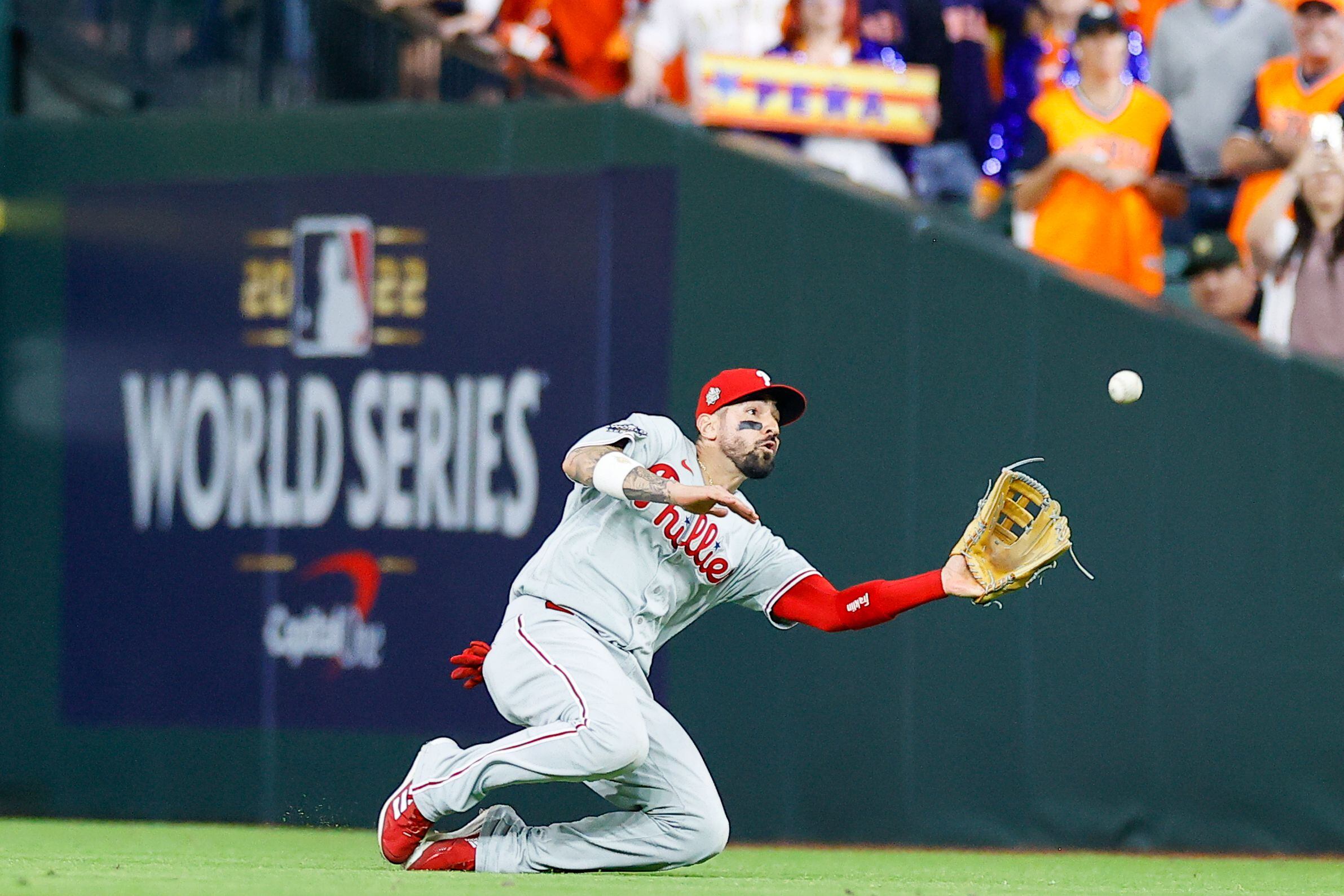 Nick Castellanos' sliding catches have become an unlikely staple in the  Phillies' playoff run