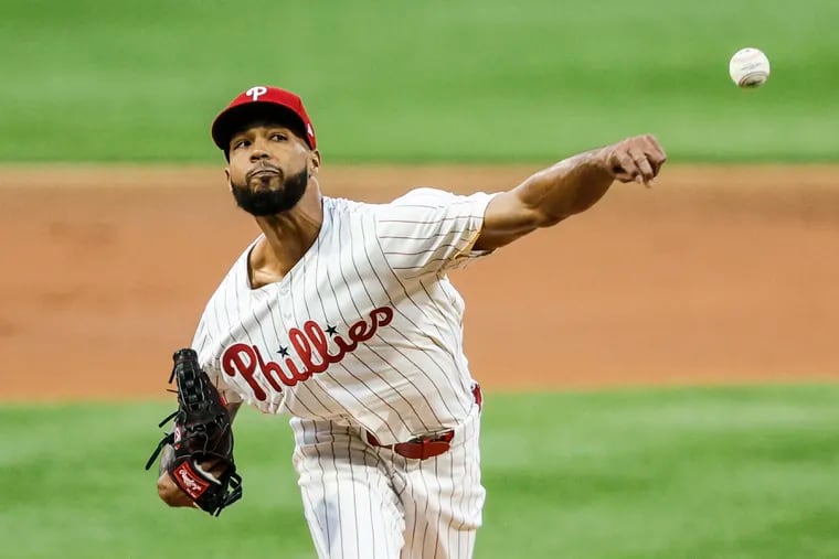 Phillies pitcher Cristopher Sánchez throws against the Rays during the first inning at Citizens Bank Park on Monday.