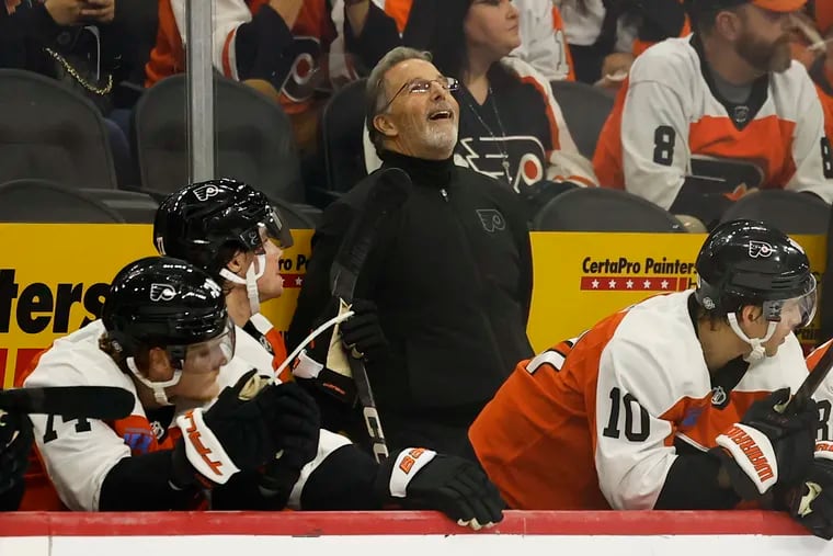 Flyers head coach John Tortorella looks on dumbfounded during the team's 3-0 loss to the Vancouver Canucks.