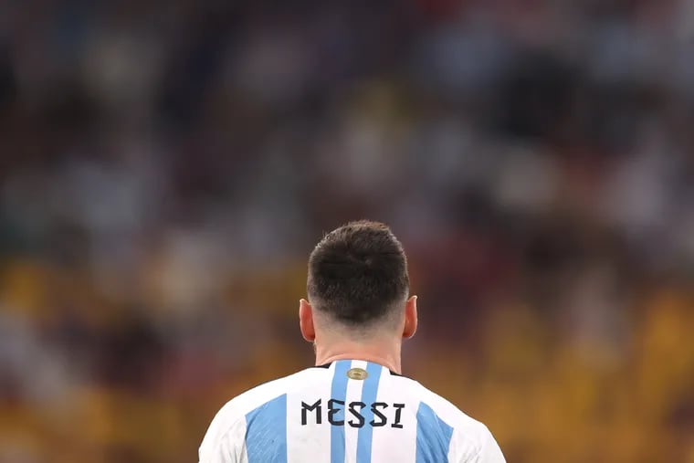 Lionel Messi of Argentina  during the FIFA World Cup Qatar 2022 Round of 16 match between Argentina and Australia at Ahmad Bin Ali Stadium on December 03, 2022 in Doha, Qatar. (Photo by Alex Pantling/Getty Images)