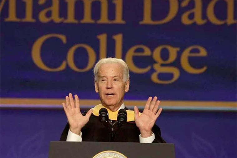 Vice President Biden told new graduates of Miami Dade College that "we have to act to bring 11 million people out of the shadows and put them on a path to citizenship."